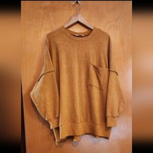 Zenana Oversized Cozy Slouchy Sweater Mustard Like New